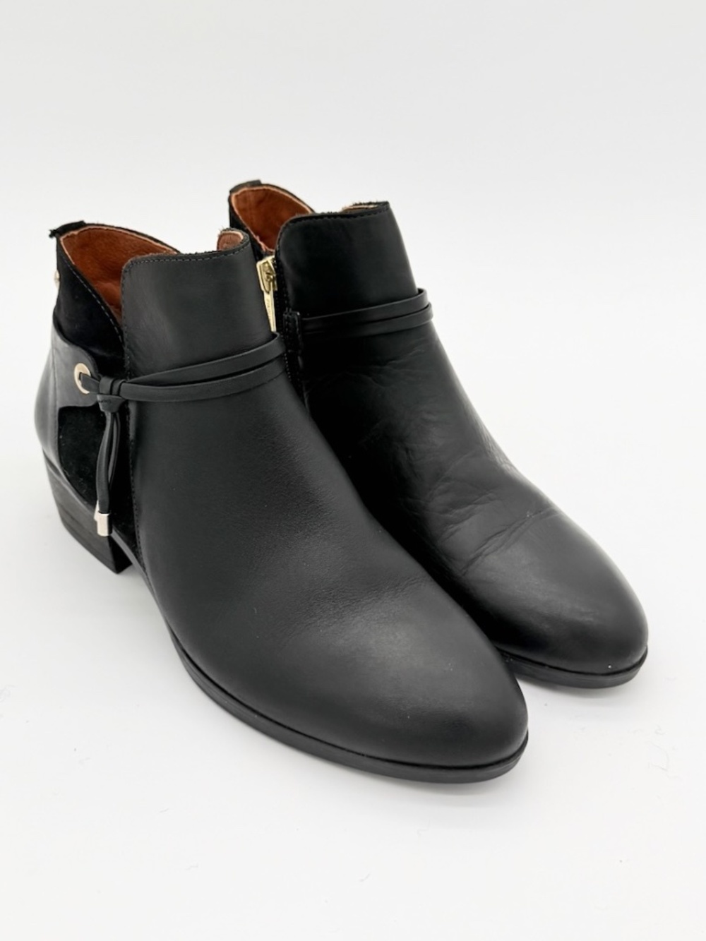 Pikolinos Women's Daroca Black Leather Ankle Boots W1U-8505 Size EU 38 US 7.5-8
